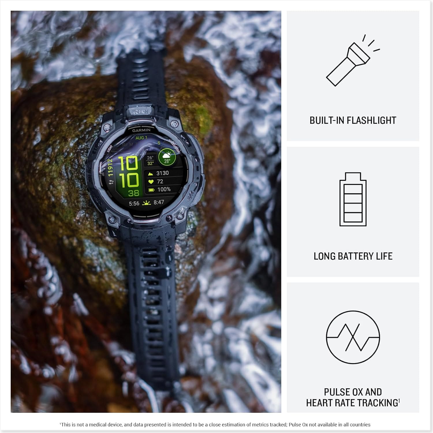 Garmin Instinct® 3 AMOLED, Rugged GPS Smartwatch