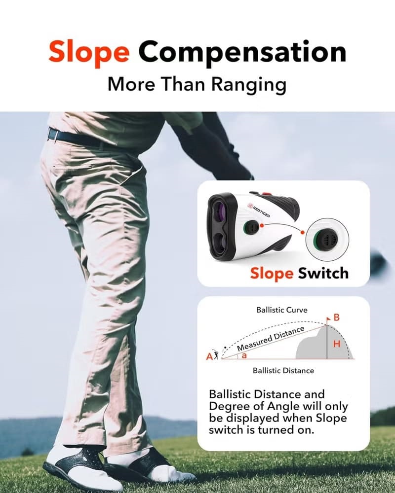 جهاز تحديد المسافات للجولف من REDTIGER مزود بخاصية قياس الميل (Slope)