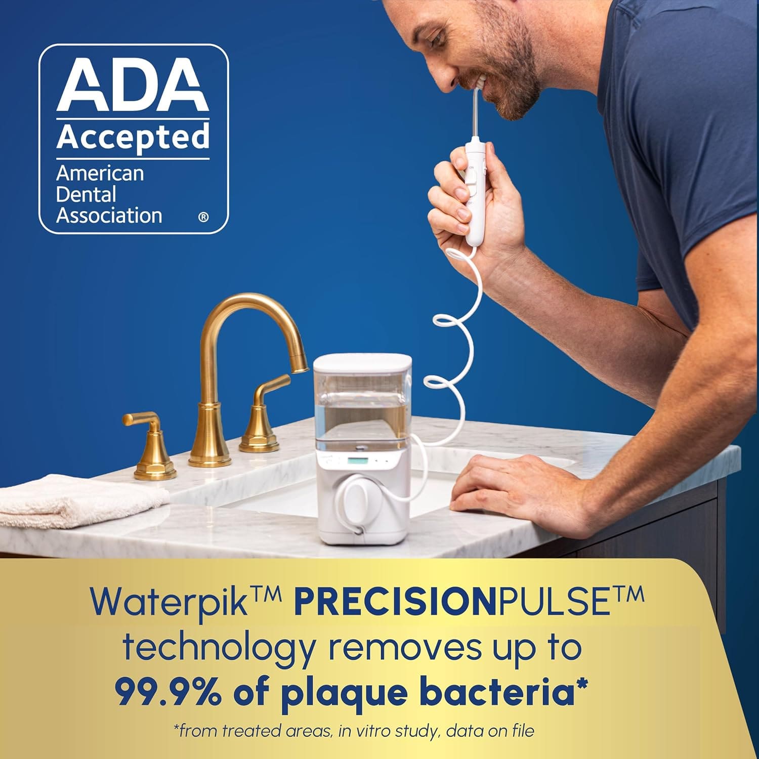 جهاز تنظيف الأسنان المائي Waterpik Promax الذي يوضع على سطح الطاولة